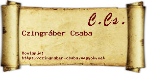 Czingráber Csaba névjegykártya