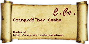 Czingráber Csaba névjegykártya